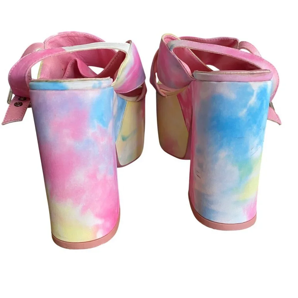 Current Mood Tie-Dye Platform Sandals With Adjustable Strap - Picture 4 of 6